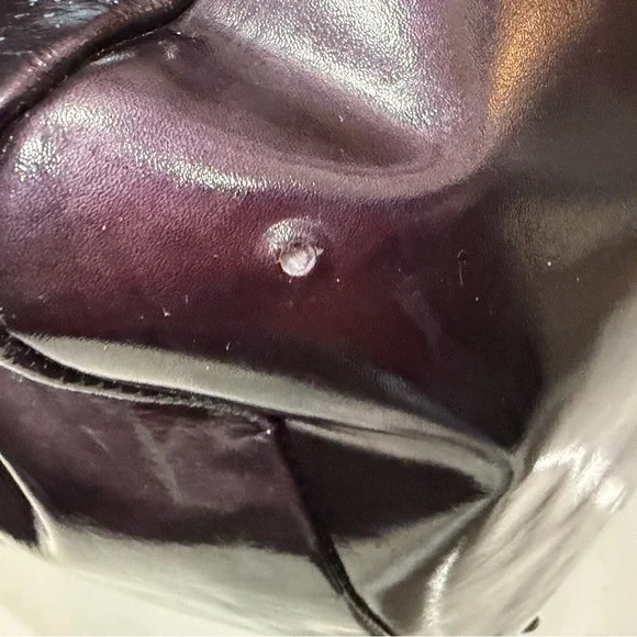 Salvatore Ferragamo Deep Burgundy Patent Shoulder Bag - Picture 8 of 9